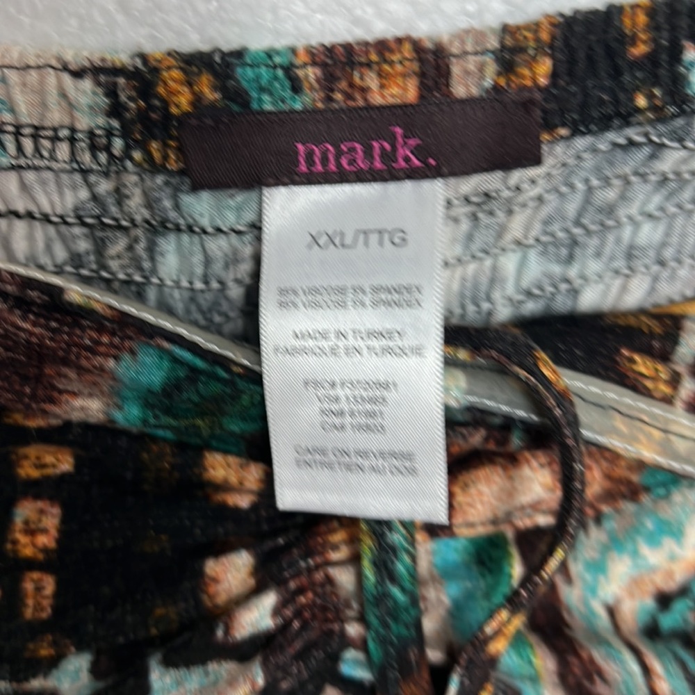 #2079 Mark. Multi-Colored Patterned Strapless Dre… - image 5